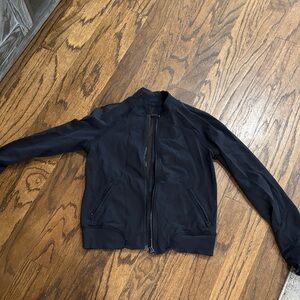 Lululemon Black Bomber Jacket size 6 with mesh detail on back